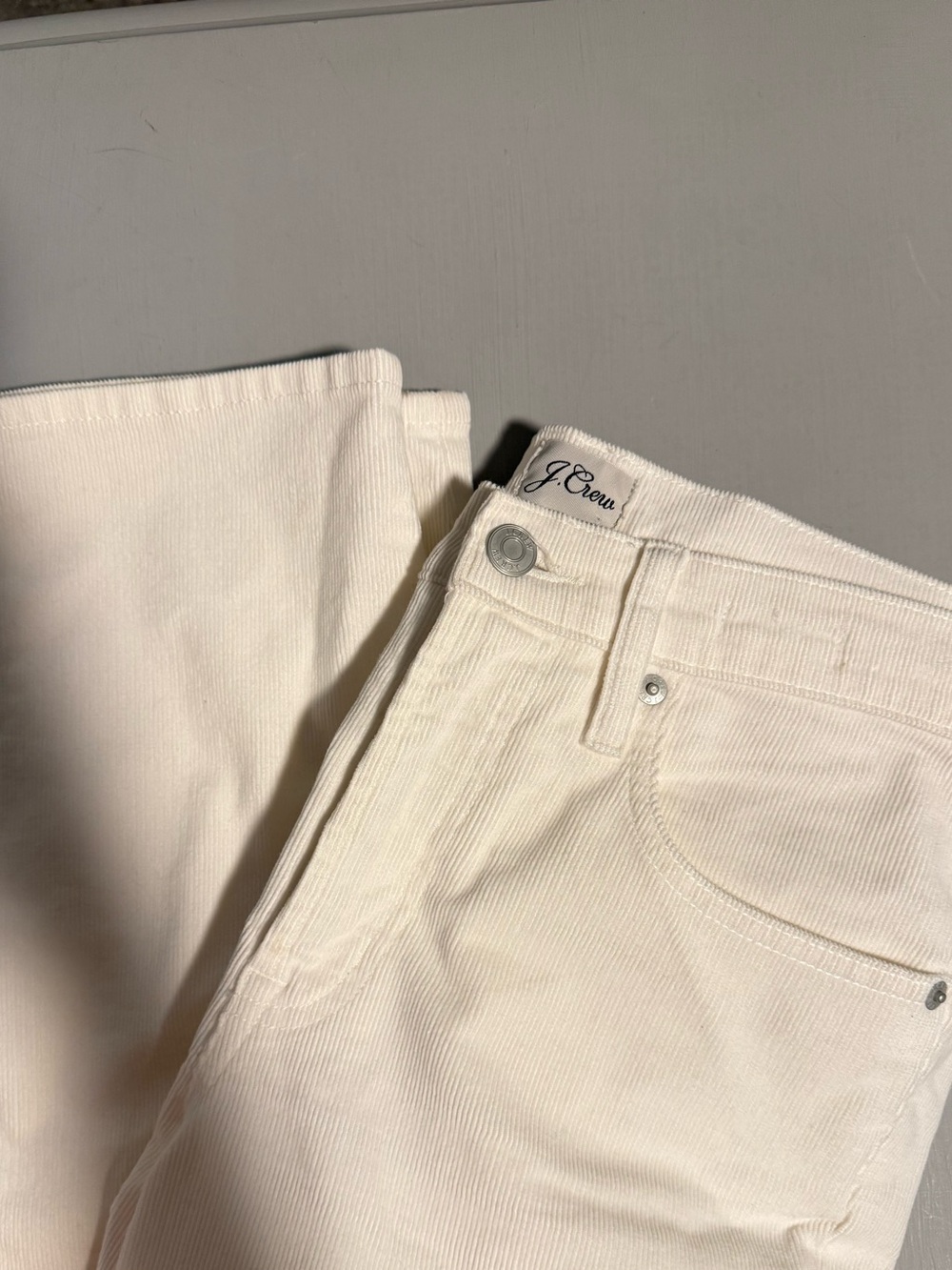 J. Crew Off-White Straight Corduroy Jeans